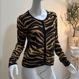 Karen Millen Tiger Stripe Snap Front Cardigan